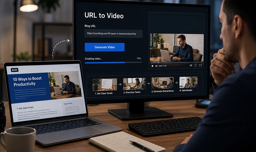 Turn Blog Posts Into Videos With URL-to-Video Tools